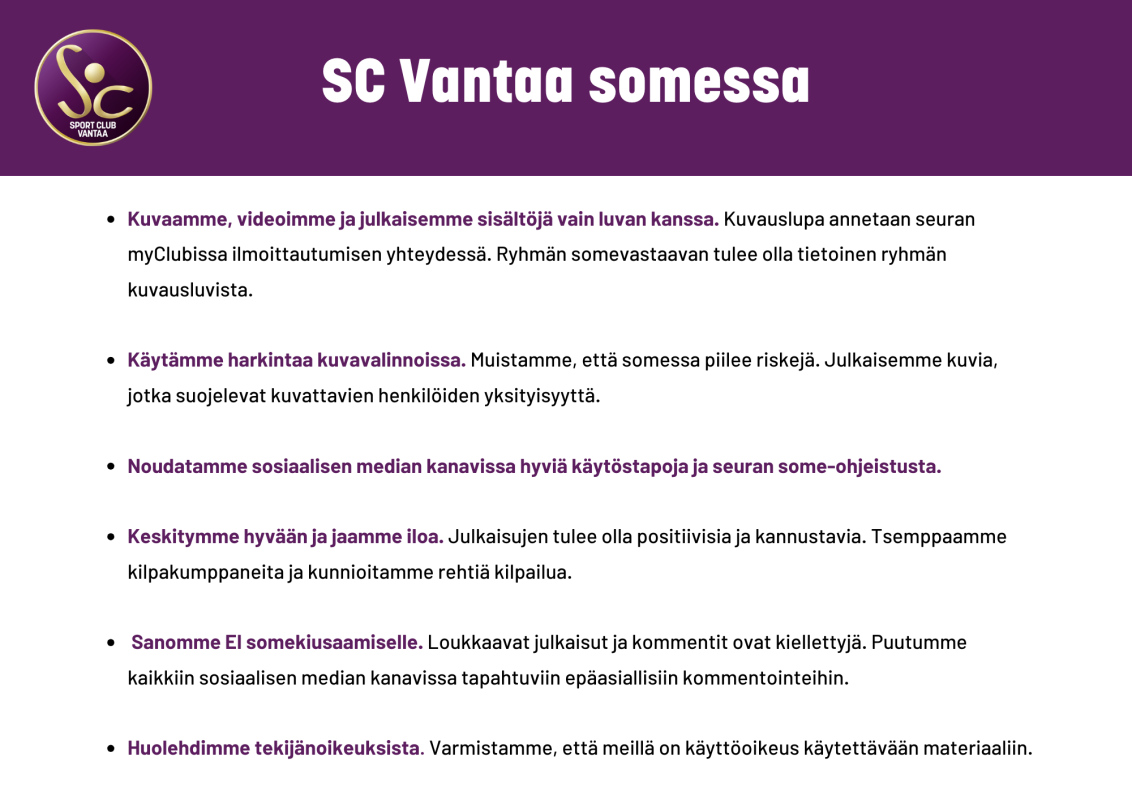 SC Vantaa somessa